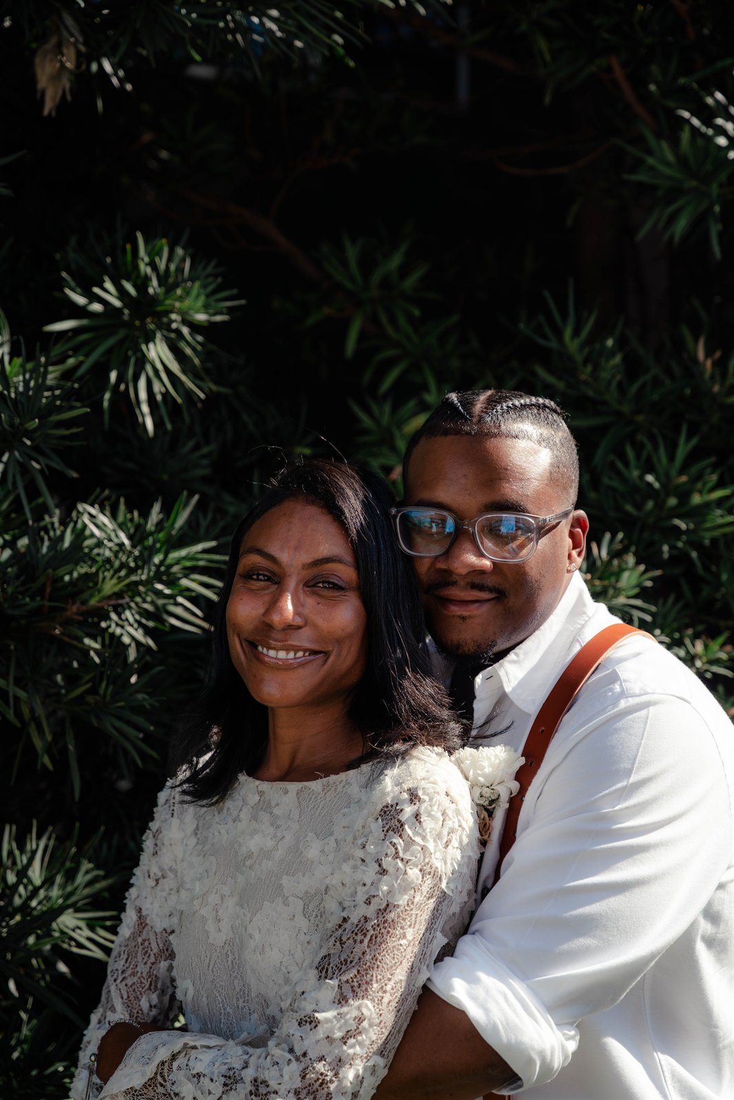 Couple embracing